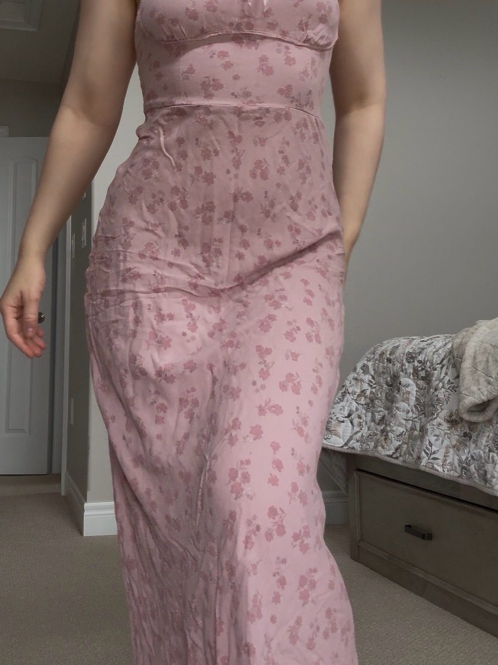Aeropostale Pink Floral Maxi Dress